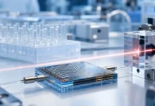 باحث يختبر شريحة المختبر الطبي الضوئية المبتكرة في جامعة كامبريدج لعام 2026
